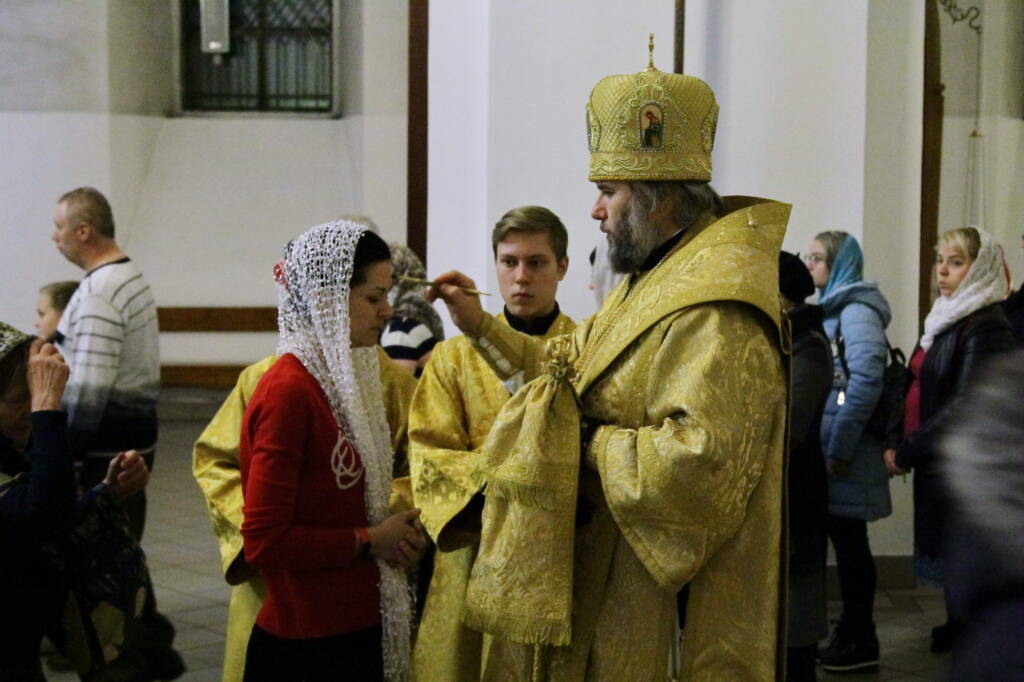 Всенощное бдение в канун Недели 23-й по Пятидесятнице в Вознесенском кафедральном соборе г. Касимова.