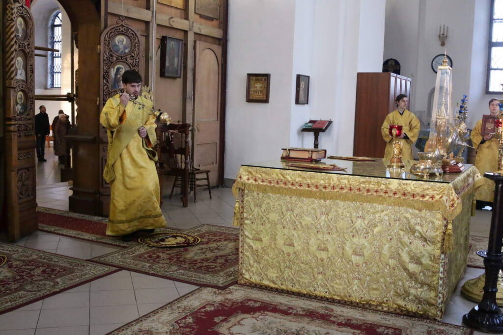 Божественная литургия в Неделю 29-ю по Пятидесятнице, перед Рождеством Христовым в Вознесенском кафедральном соборе города Касимова