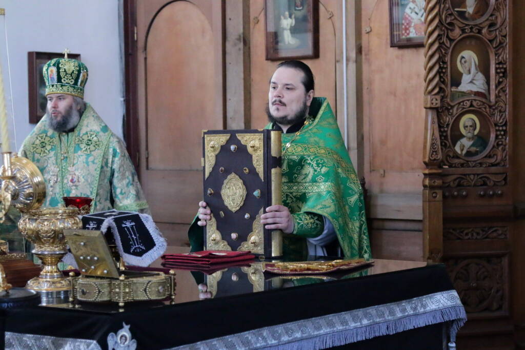 Божественная литургия в праздник Входа Господня в Иерусалим в Вознесенском кафедральном соборе города Касимова