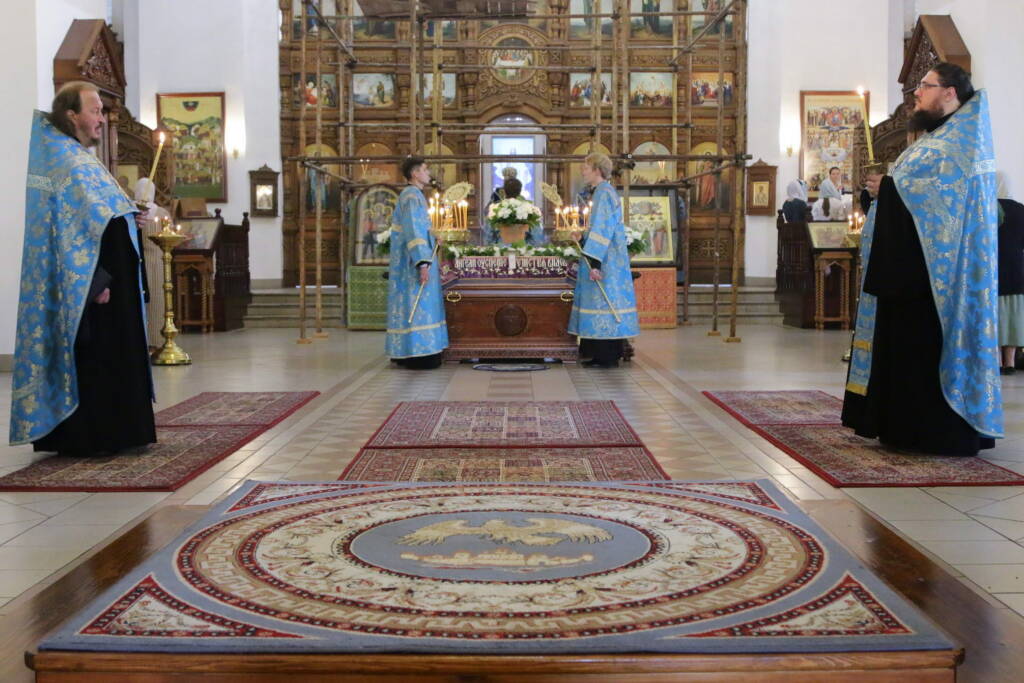 Всенощное бдение в канун праздника Успения Пресвятой Богородицы в Вознесенском кафедральном соборе города Касимова