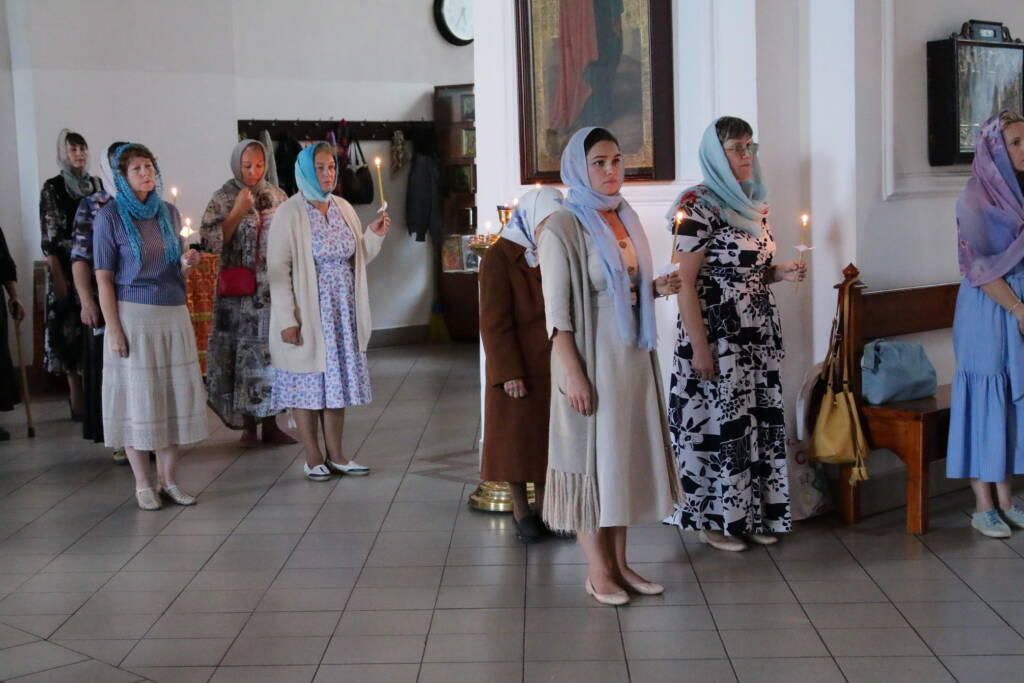 Всенощное бдение c чином Погребения Пресвятой Богородицы в Вознесенском кафедральном соборе города Касимова