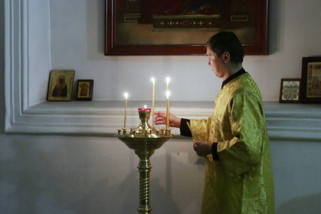Всенощное бдение в канун Недели 21-й по Пятидесятнице в Вознесенском кафедральном соборе города Касимова