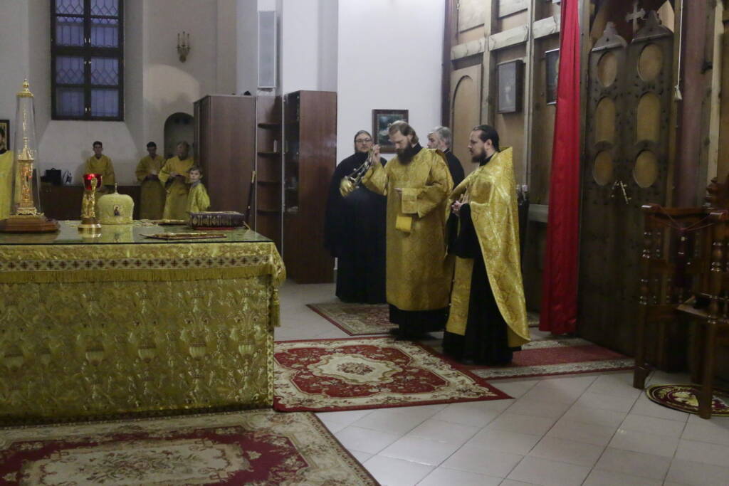Всенощное бдение в канун Недели 22-й по Пятидесятнице в Вознесенском кафедральном соборе города Касимова