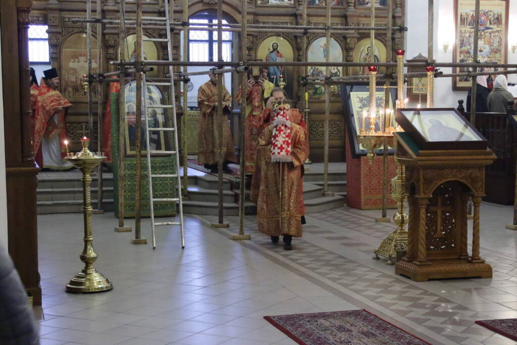 Божественная литургия в день памяти священномученика Матфия, пресвитера Касимовского в Вознесенском кафедральном соборе города Касимова