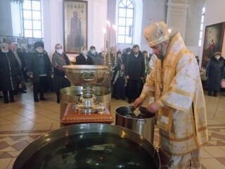 Божественная Литургия  на праздник Крещения Господня в Вознесенском кафедральном соборе города Касимова