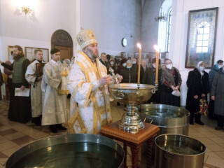 Божественная Литургия  на праздник Крещения Господня в Вознесенском кафедральном соборе города Касимова