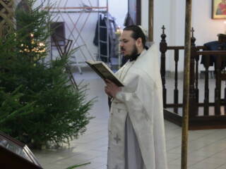 Божественная Литургия в Навечерие Рождества Христова в Вознесенском кафедральном соборе города Касимова