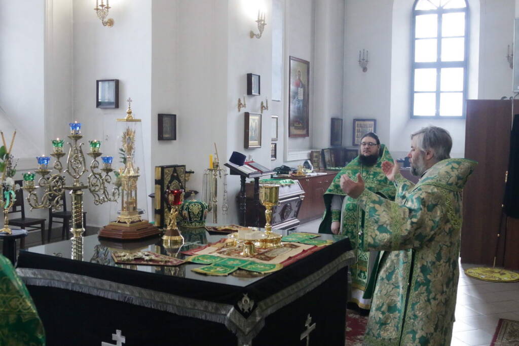 Божественная Литургия в праздник Входа Господня в Иерусалим в Вознесенском Кафедральном соборе города Касимова