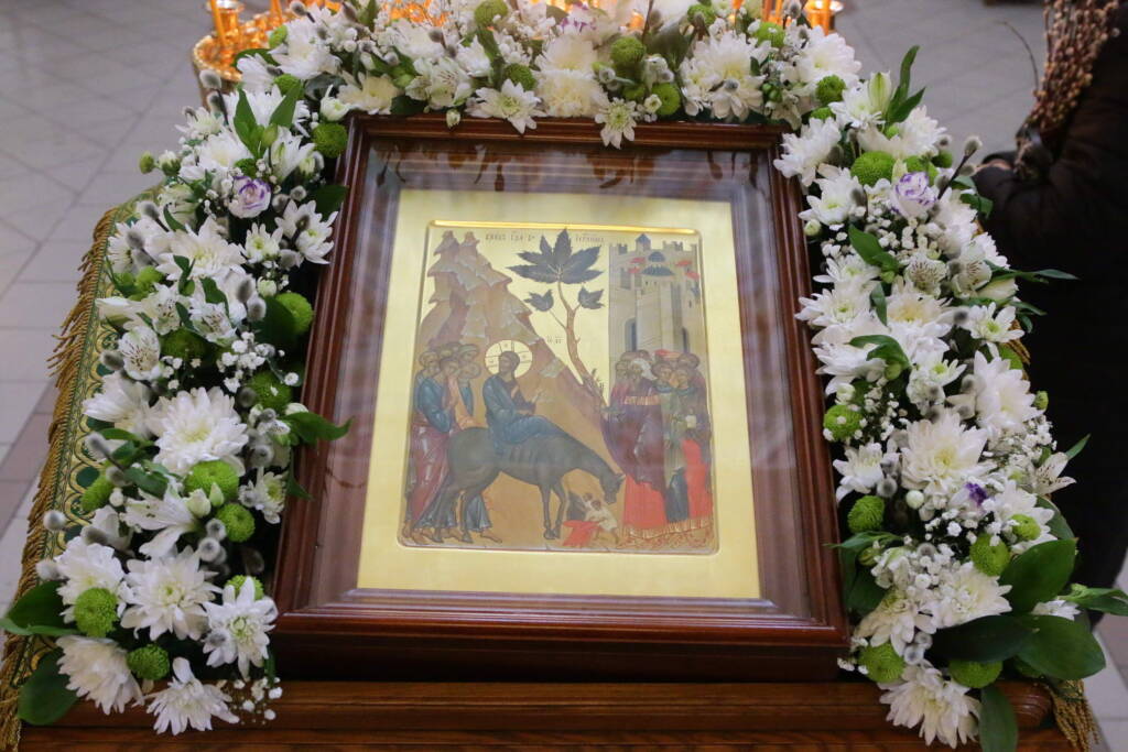 Божественная Литургия в праздник Входа Господня в Иерусалим в Вознесенском Кафедральном соборе города Касимова