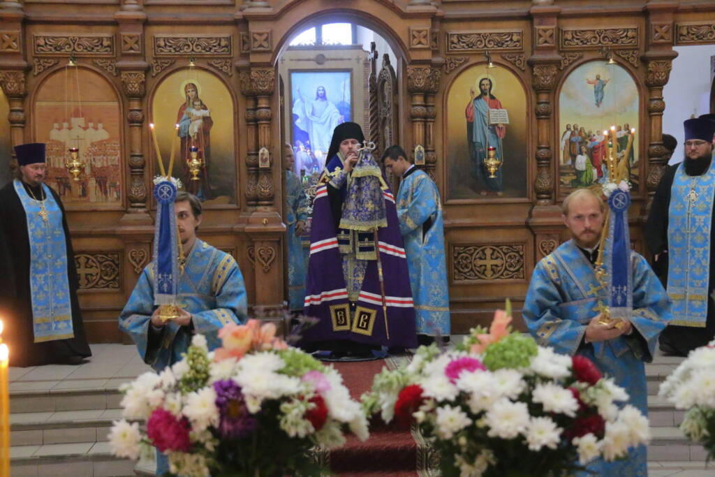 Всенощное бдение в канун праздника Успения Пресвятой Богородицы в Вознесенском Кафедральном соборе города Касимова
