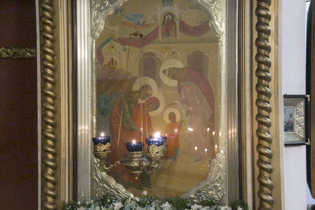 Всенощное бдение в канун праздника Введения во храм Пресвятой Богородицы в Благовещенском храме г. Касимова.