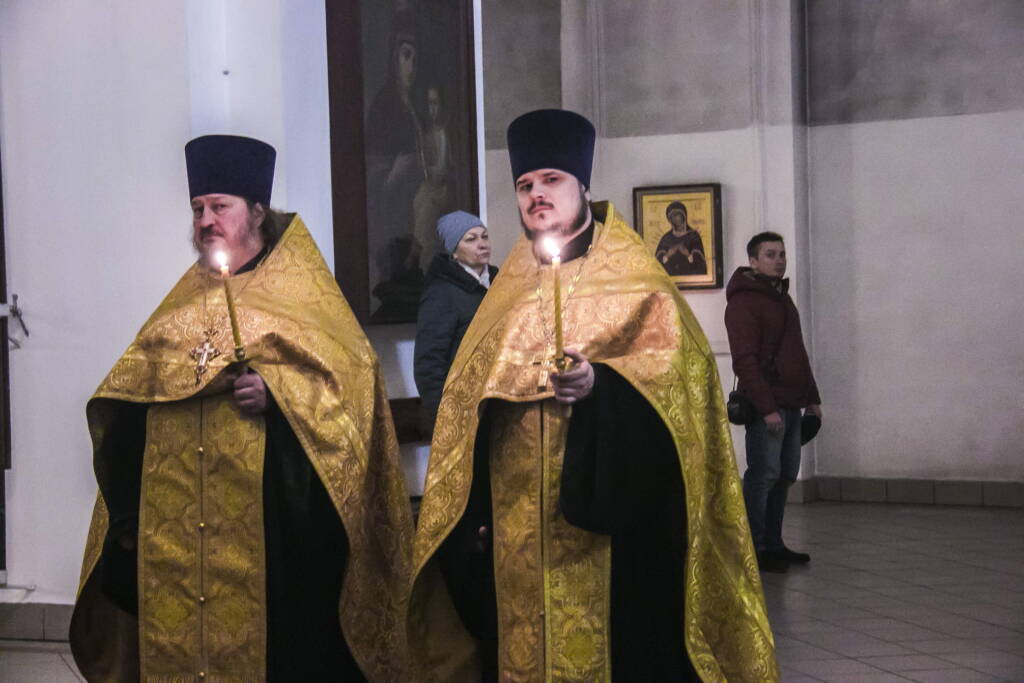 Всенощное бдение в канун Недели о мытаре и фарисее в Вознесенском Кафедральном соборе города Касимова