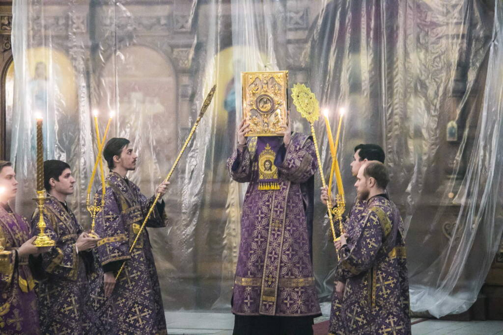 Всенощное бдение канун Недели 1-й Великого поста, Торжества Православия в Вознесенском Кафедральном соборе города Касимова