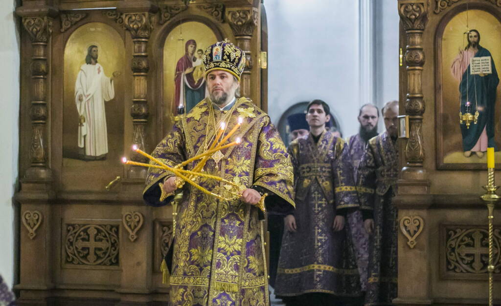 Всенощное бдение канун в канун Недели 2-й Великого поста в Вознесенском Кафедральном соборе города Касимова