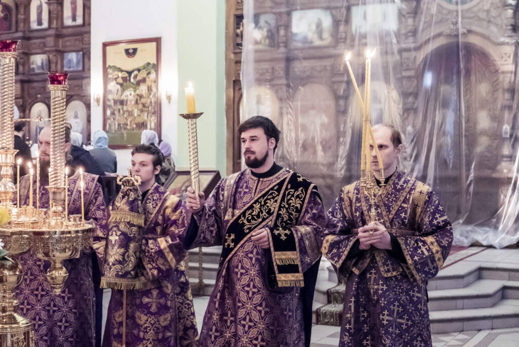 Всенощное бдение в канун Недели 5-й Великого поста в Вознесенском Кафедральном соборе города Касимова