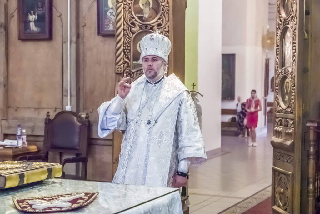 Всенощное бдение в канун праздника Преображения Господня в Вознесенском Кафедральном соборе города Касимова