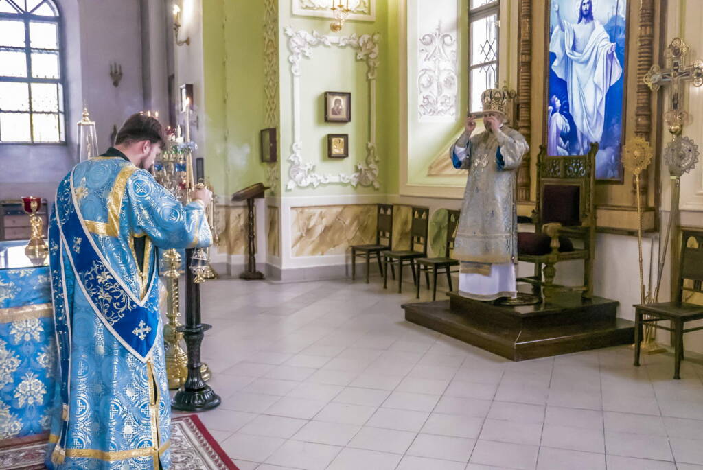 Божественная Литургия на праздник Успения Пресвятой Богородицы в Вознесенском Кафедральном соборе города Касимова