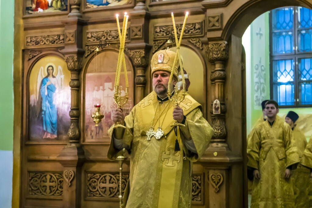 Всенощное бдение в канун Недели 14-й по Пятидесятнице в Вознесенском Кафедральном соборе города Касимова