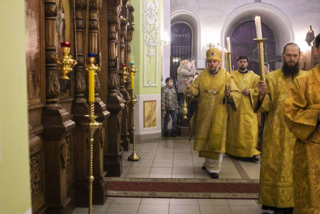 Всенощное бдение в канун Недели 33-й по Пятидесятнице в Вознесенском Кафедральном соборе города Касимова