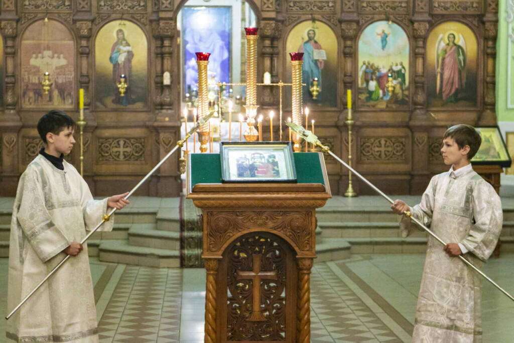 Всенощное бдение в канун праздника Сретения Господня в Вознесенском Кафедральном соборе города Касимова