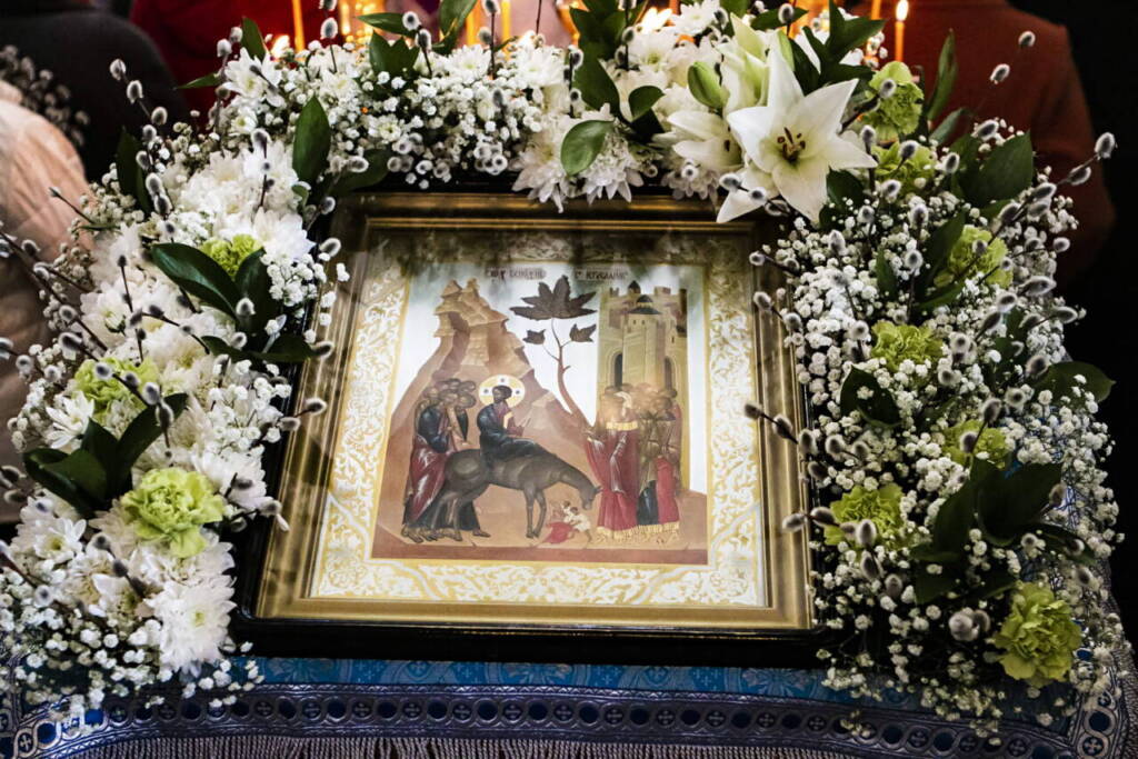 Божественная Литургия в празднование Входа Господня в Иерусалим в Вознесенском Кафедральном соборе города Касимова