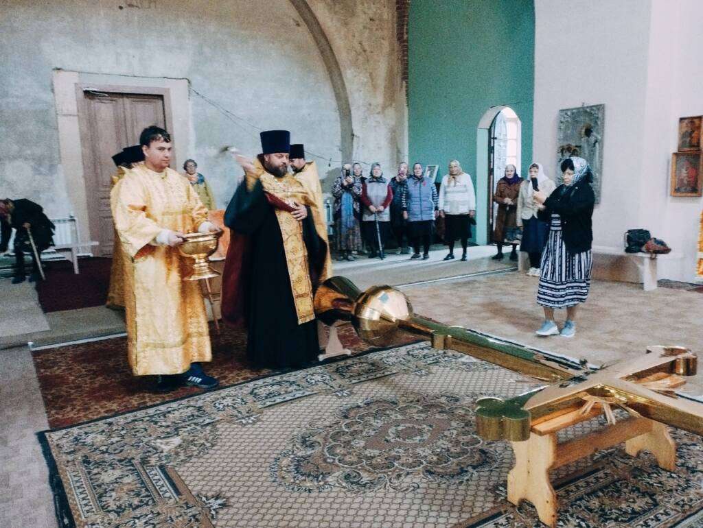 Освящение креста и купола для Преображенского храма с. Усады Сасовского района