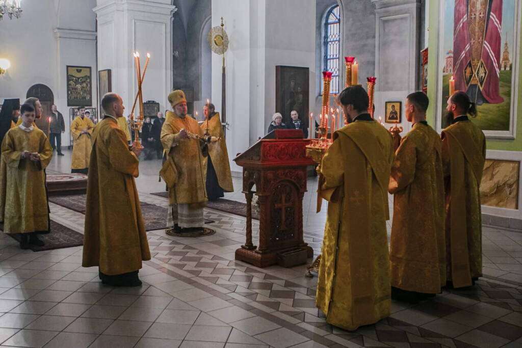 Всенощное бдение в канун Недели сыропустной в Вознесенском Кафедральном соборе города Касимова